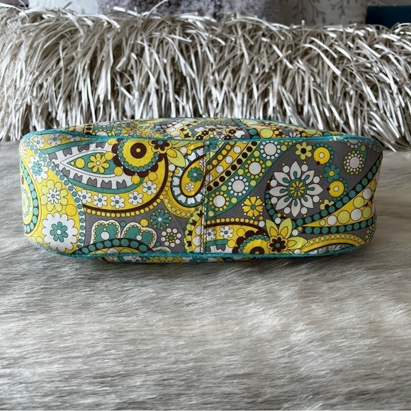 VERA BRADLEY Lemon Parfait Hobo Bag Frill Yellow Turquoise Paisley 2011 Floral - Picture 9 of 12